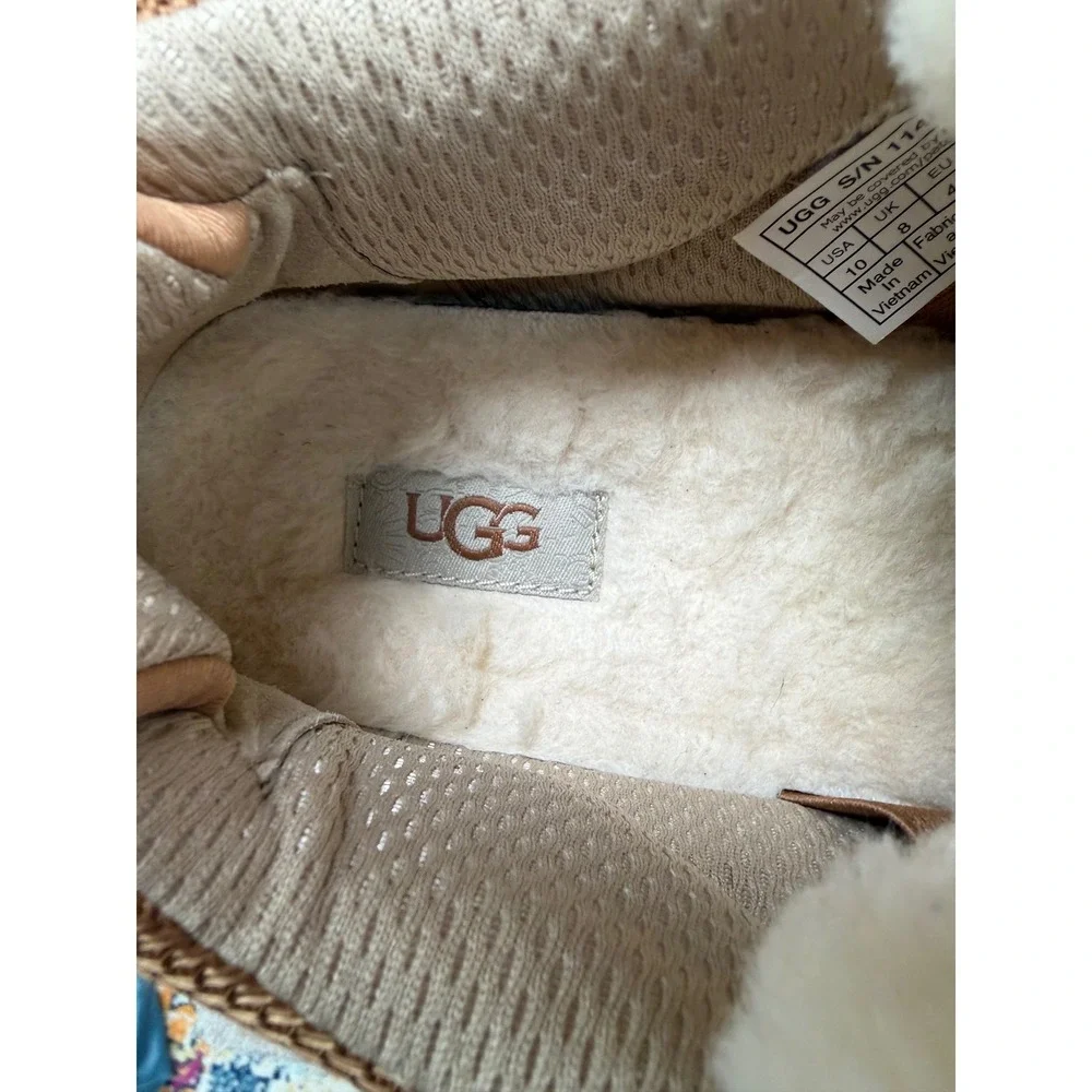UGG Lowmel Sneaker Men Size 10 Chestnut Tan Suede Shearling Lined 1144032